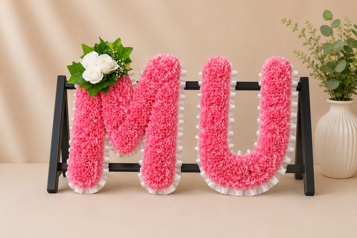 Any 2 Letter Tribute personalised artificial silk letter tribute