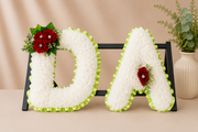 Any 2 Letter Tribute personalised artificial silk letter tribute
