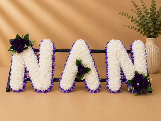 Any 3 Letter Tribute personalised artificial silk letter tribute