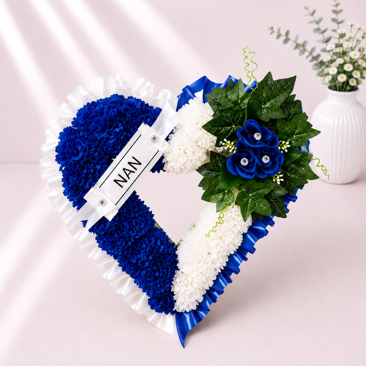 Open Heart Tribute artificial silk funeral flower tribute