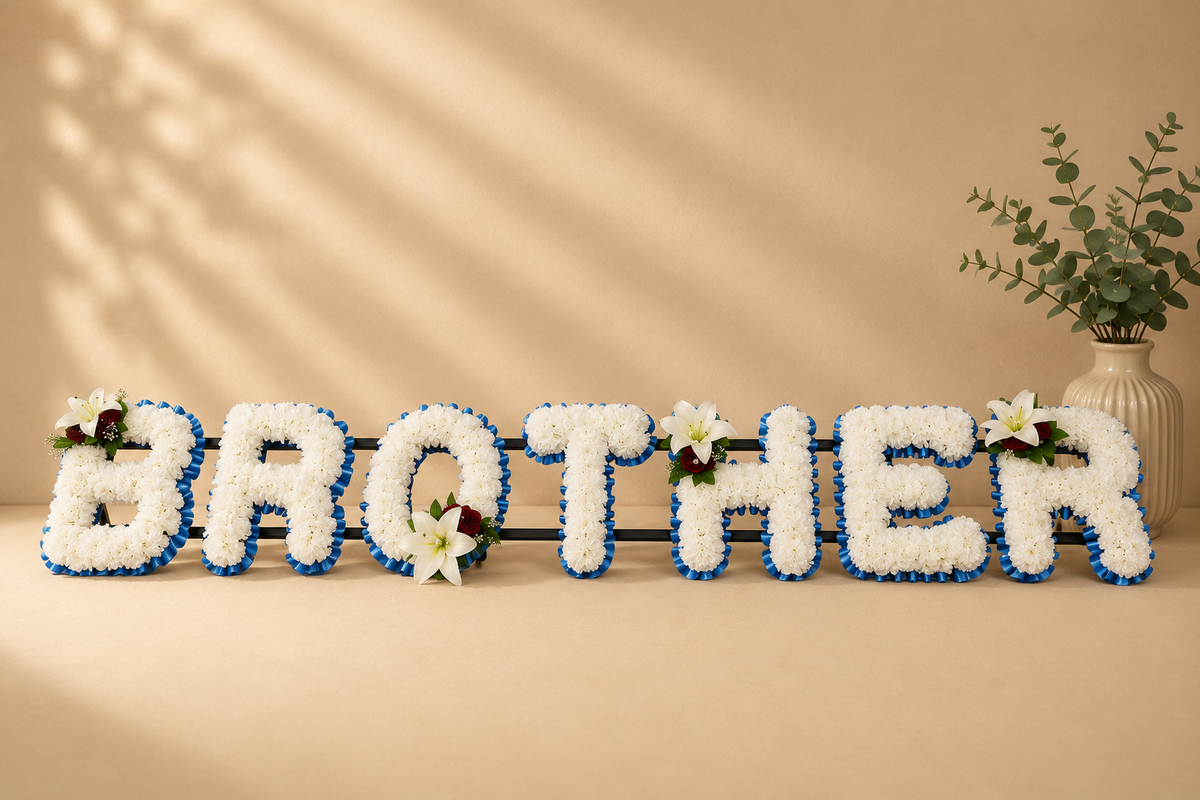 Any 7 Letter Tribute personalised artificial silk letter tribute