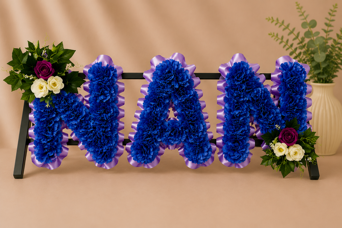 Any 3 Letter Tribute personalised artificial silk letter tribute