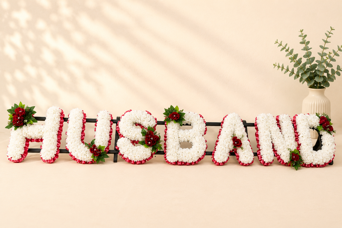 Any 7 Letter Tribute personalised artificial silk letter tribute