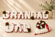 GRANDAD, DAD, Heart Funeral Package artificial silk funeral flower package
