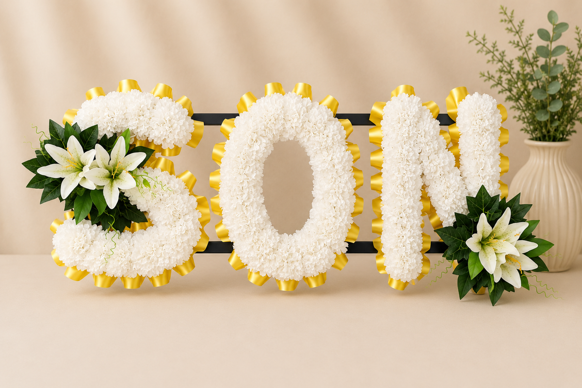 Any 3 Letter Tribute personalised artificial silk letter tribute