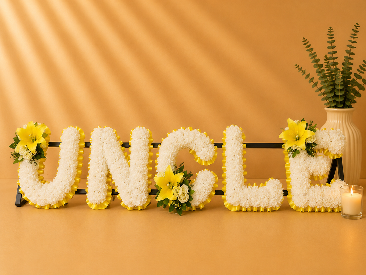 Any 5 Letter Tribute personalised artificial silk letter tribute
